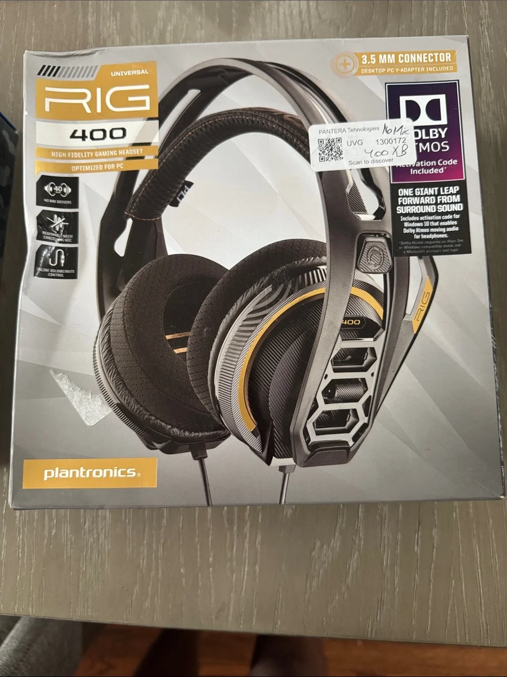 Plantronics RIG 400 Wired Gaming Headset - Black & Yellow Accents